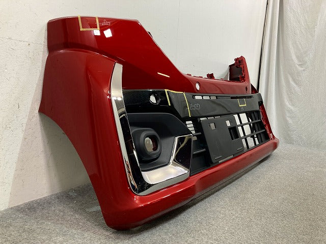 スペーシア カスタム MK54S/MK94S 純正 フロント バンパー ロアグリル付 右フォグカバー付 71711-53U5 レッドパール ZLB スズキ(148748)