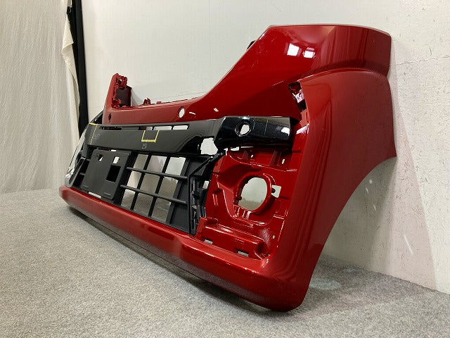 スペーシア カスタム MK54S/MK94S 純正 フロント バンパー ロアグリル付 右フォグカバー付 71711-53U5 レッドパール ZLB スズキ(148748)