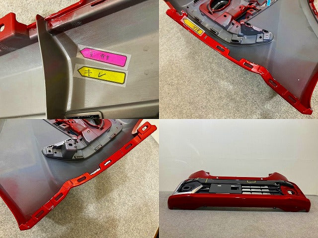 スペーシア カスタム MK54S/MK94S 純正 フロント バンパー ロアグリル付 右フォグカバー付 71711-53U5 レッドパール ZLB スズキ(148748)