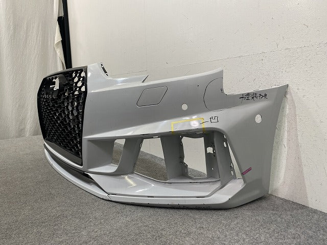 A3 8V系 社外 フロント バンパー グリルスポイラー付 グレイシアホワイトメタリック LS9R アウディ(148825)