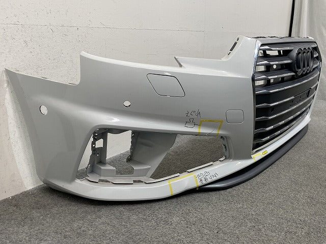 A4 8W系 純正 フロント バンパー グリルスポイラー付 8W0.807.437 AB-AG グレイシアホワイトメタリック LS9R アウディ(148826)