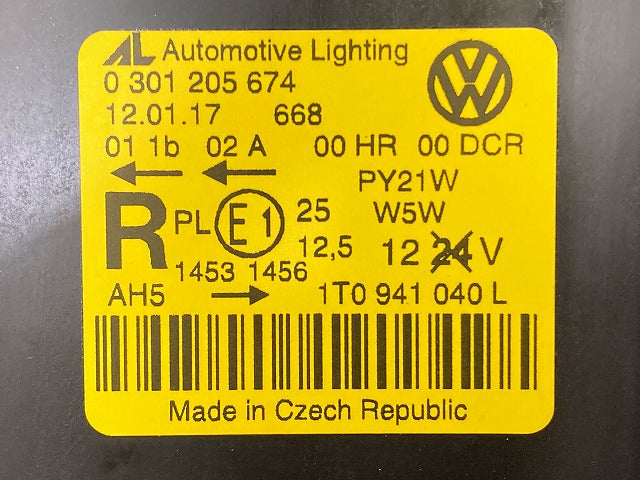新品!トゥーラン 1T系 2004~ 純正 右 ヘッドライト/ランプ キセノン HID AFS無 AL 1 305 615 477 フォルクスワーゲン(148852)