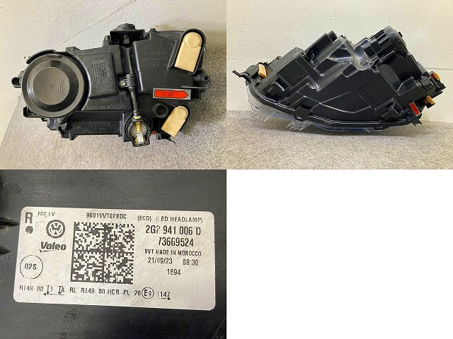 ポロ/POLO AW系/AWCHZ/AWDAD 純正 右 ヘッドライト/ランプ LED VALEO 2G2 941 006/73669524 フォルクスワーゲン(148932)