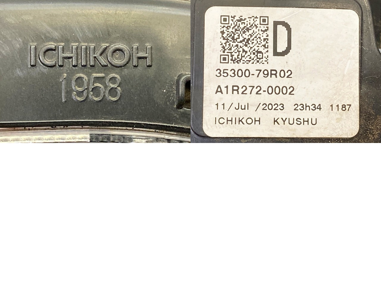 ジャンク!スペーシア MK53S 純正 左 ヘッドライト/ランプ ハロゲン レベライザー 刻印D ICHIKOH 1958 35320-79R03 スズキ(149079)