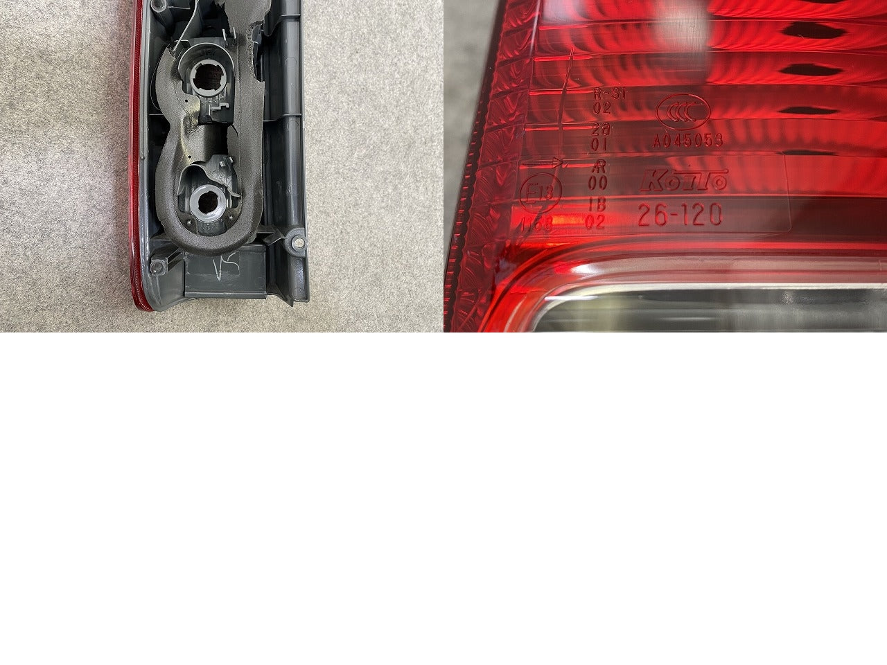 ハイエース 200系/1型/2型 純正 前期 右 テールランプ/ライト/レンズ ハロゲン RH KOITO 26-120 81551-26202 トヨタ(149462)