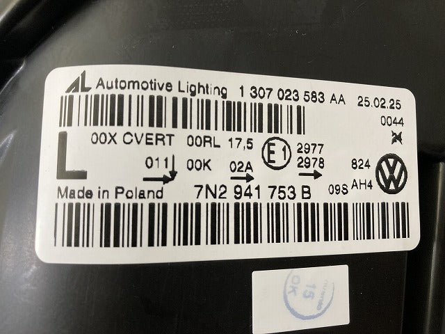 新品!シャラン 7N系 純正 左 ヘッドライト/ランプ キセノン HID AFS無 LH AL 7N2 941 753 B 7N2941753B フォルクスワーゲン(149567)