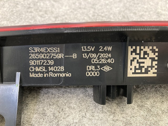 新品!メガーヌ 純正 テールランプ/ライト/レンズ LED ハイレベルブレーキランプ VALEO 265902759R 26590-2759R ルノー(149642)
