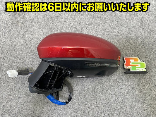 ノート/NOTE E13/SNE13/FE13 純正 左 ドアミラー 14線 ウインカーカメラ付 ICHIKOH 8345/5427 96302-6XJ5A ガーネットレッド NBF(149712)