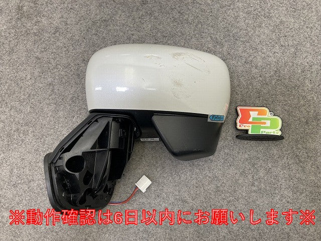 スペーシア MK94S 純正 左 ドアミラー 5線 046323 ピュアホワイトパール ZVR スズキ(149837)
