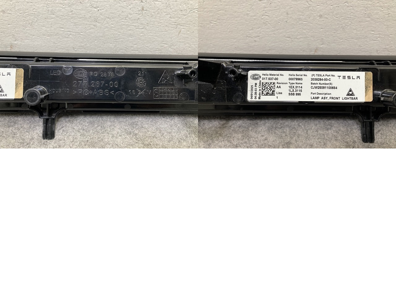 モデルY 社外 ヘッドライト/ランプ LED フロント センター ライトバー HELLA 017.537-00 2038294-00-C テスラ(150061)