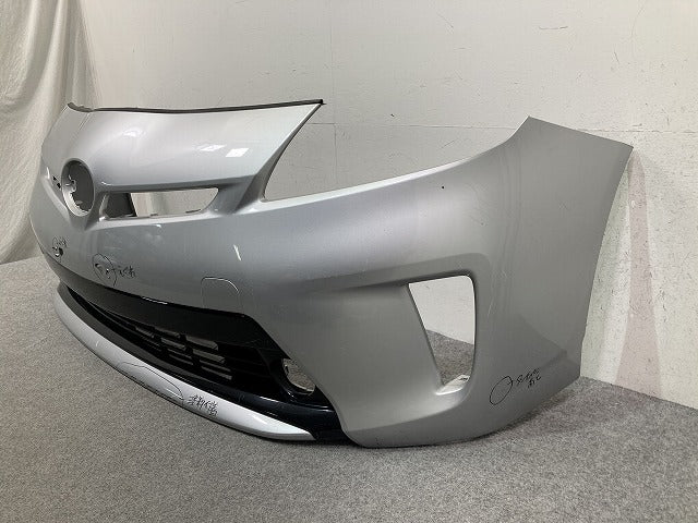 プリウス 30系/ZVW30 純正 フロント バンパー ロアグリル付 Fバンパー 52119-47A00/47870 シルバーメタリック 1F7 トヨタ(150524)