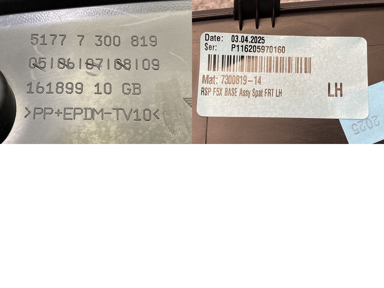 新品!F55/F56/F57 クーパー 純正 左 フロント フェンダーアーチモール/オーバーフェンダー 5177 7 300 819 51777300819 素地 MINI(150887)