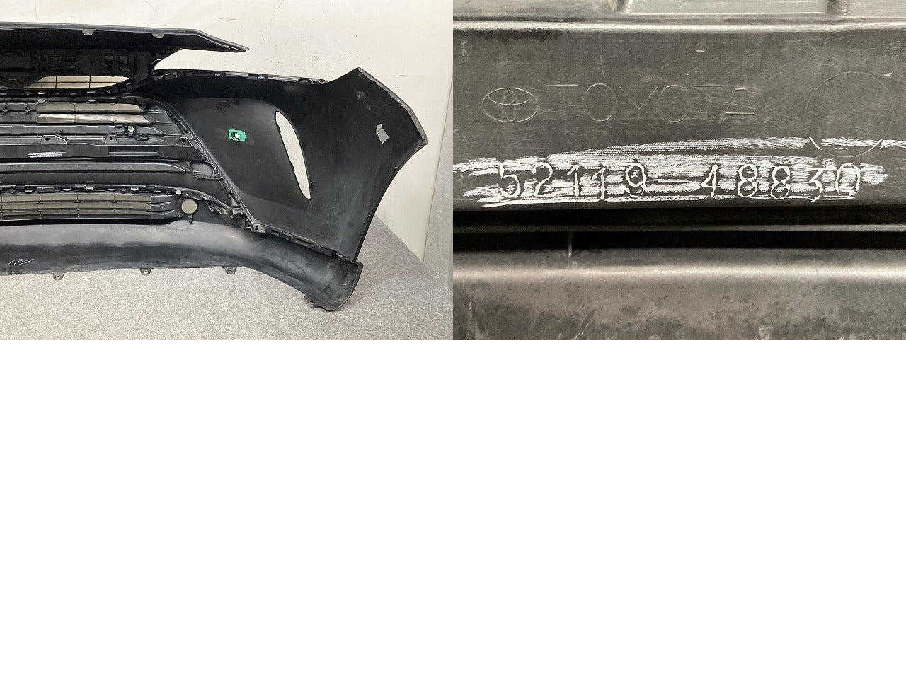 ハリアー 80系/MXUA80/MXUA85/AXUH80/AXUH85 純正 フロント バンパー スポイラー グリル付 52119-48830 ブラック 202 トヨタ(150959)