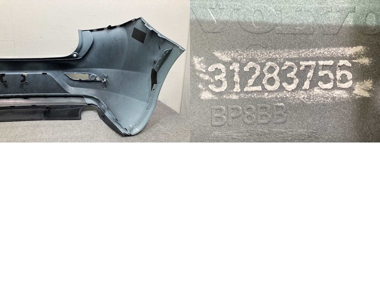 V40 MB系 純正 リア バンパー スポイラー付 Rバンパー 31283756 アマゾンブルー 621 ボルボ(151379)
