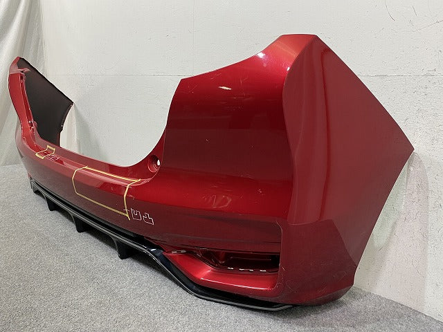 フィット RS GK5 GP5 純正 前期 リア バンパー スポイラー付 71501-T5B-J500 プレミアムクリスタルレッドメタリック R565M ホンダ(151661)