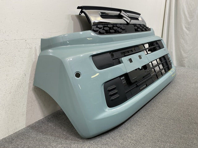 スペーシア MK54S/MK94S 純正 フロント バンパー グリル ロアグリル付 Fバンパー 71711-53U0 オフブルーメタリック ZYW スズキ(151920)
