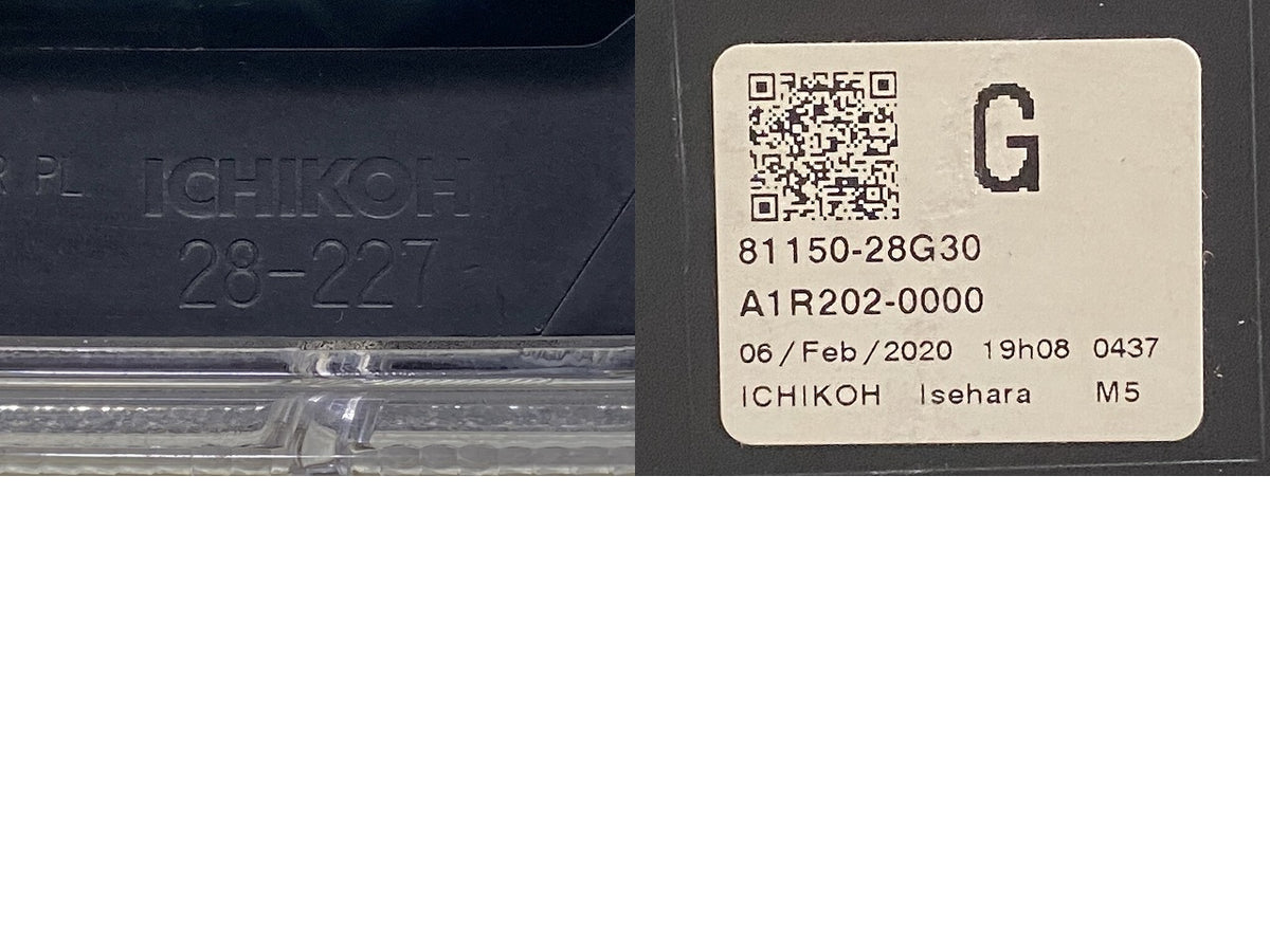 ジャンク!エスクァイア/ノア 80系 ZRR80/ZRR85/ZWR80 前期 左 ヘッドライト/ランプ LED レベ 刻印G ICHIKOH 28-227 81170-28G30(151953)