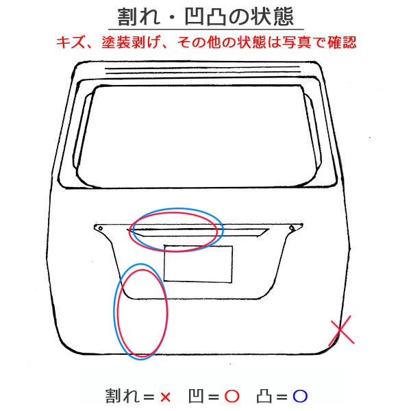 ムーヴ LA850S/LA860S 純正 リアゲート/バックドア/リアハッチ 内張り バックカメラ付 67149-B2470 ホワイト メタリック ダイハツ(152153)