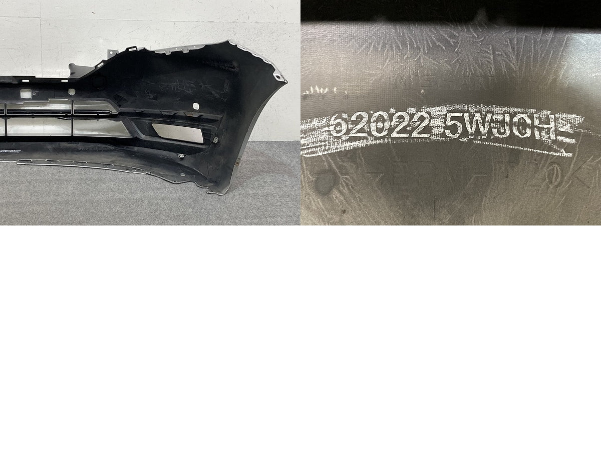ノート/NOTE E13/SNE13 純正 後期 フロント バンパー ガーニッシュ付 Fバンパー 62022 5WJ0H シルバー メタリック 日産(152159)