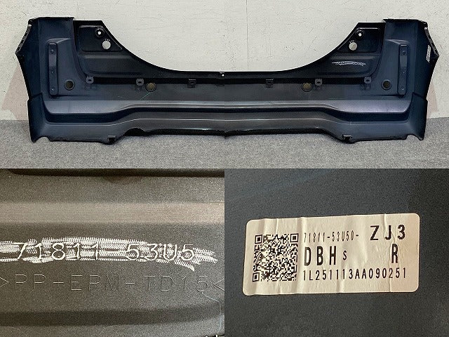 スペーシア カスタム MK54S/MK94S 純正 リア バンパー Rバンパー 71811-53U5 ブルーイッシュブラックパール3 ZJ3 スズキ(152165)