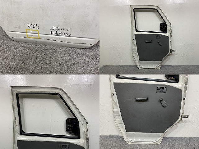 ミニキャブ U61T 純正 左 フロント ドア ガラス内張り付 ドアミラー付き スペリアホワイト 26U 三菱(152192)
