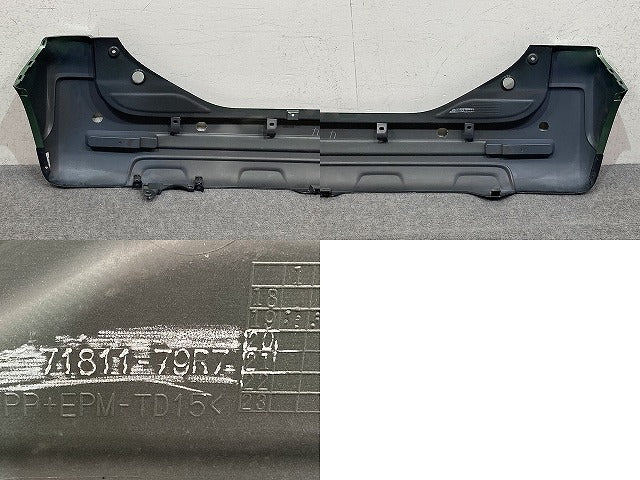 スペーシア ギア MK53S 純正 リア バンパー 71811-79R7 ツールグリーンパールメタリックガンメタリック2トーンルーフ DW8 スズキ(152302)