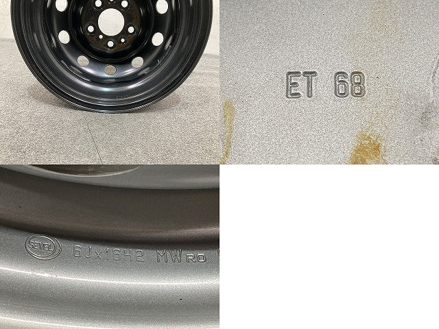 デュカト 純正 スチールホイール センターキャップ付 1本のみ 16x6J/ET68/5穴 5H/PCD130/ハブ径78mm フィアット(152544)