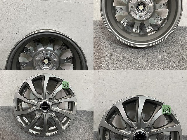 N-BOX タント スペーシア デイズ等 社外 アルミホイール BALMINUM T10 4本セット 14x4.5J/ET45/4穴 4H/PCD100/ハブ径73mm(152545)