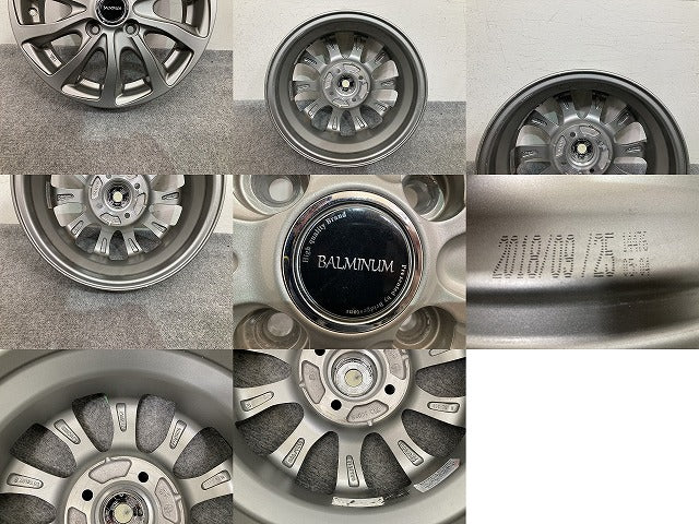 N-BOX タント スペーシア デイズ等 社外 アルミホイール BALMINUM T10 4本セット 14x4.5J/ET45/4穴 4H/PCD100/ハブ径73mm(152545)