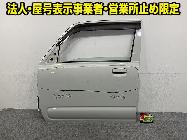 アルト HA37S/HA97S 純正 左 フロント ドア ガラス 内張り バイザー付 スペリアホワイト 26U スズキ(152607)
