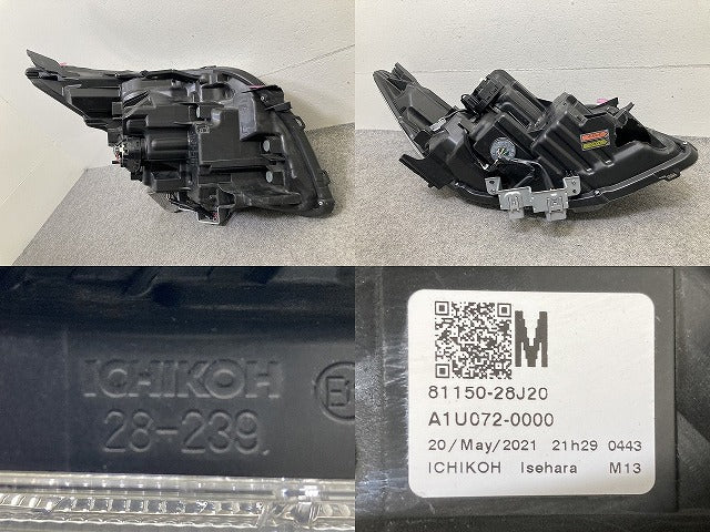 ジャンク!ノア NOAH 90系/MZRA90W/MZRA95W/ZWR90W/ZWR95W 純正 左 ヘッドライト/ランプ レベライザーLED 刻印M ICHIKOH 28-239(152690)